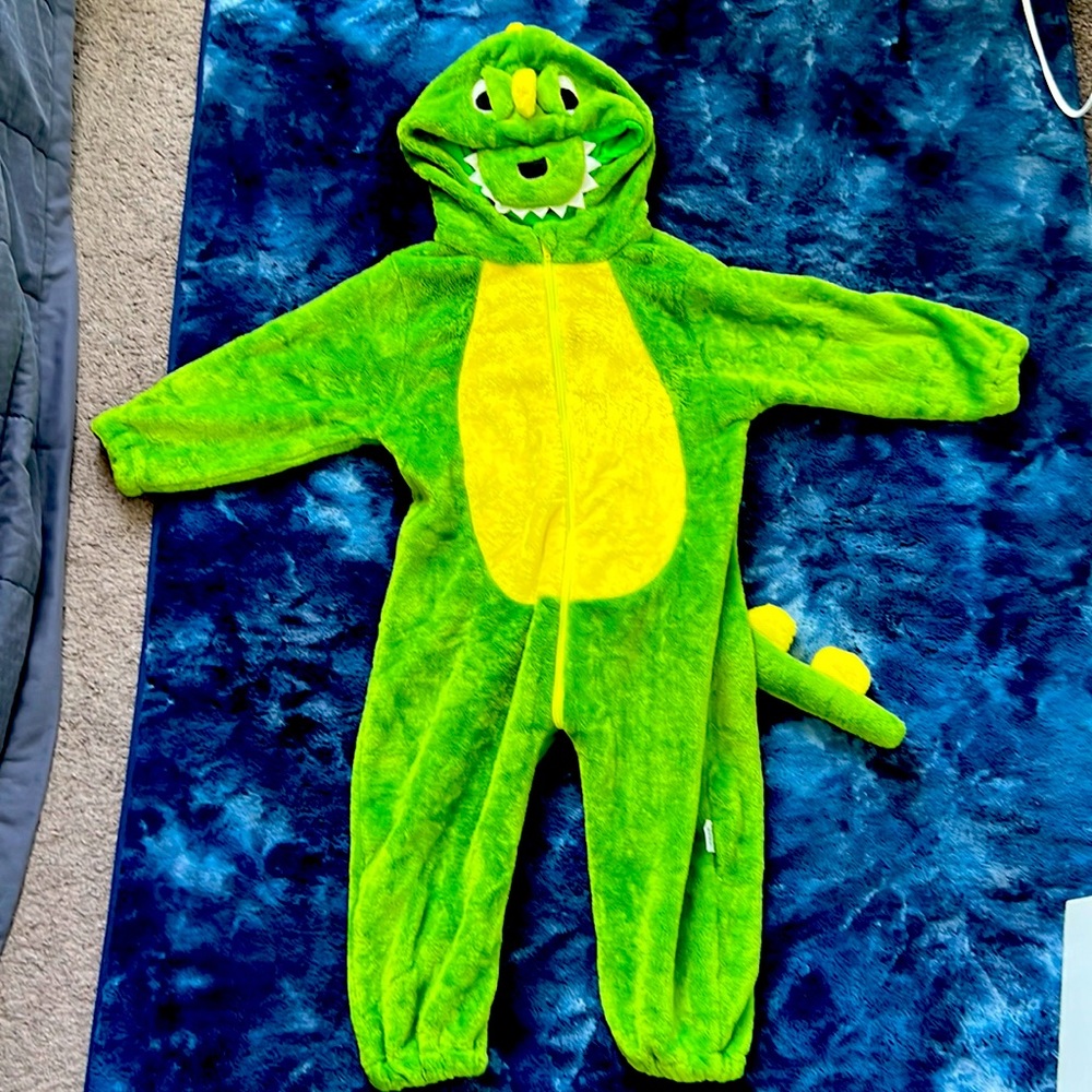 Halloween costume green dinosaur